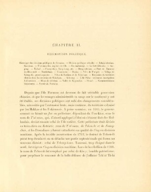 Chapitre II. Description politique