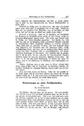 Erinnerungen an einen Dorfschulmeister : (Fortsetzung)