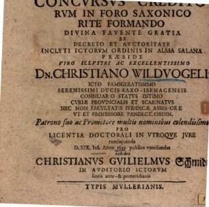 Theses Inavgvrales De Processv Concvrsvs Creditorvm In Foro Saxonico Rite Formando
