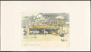 Aquarell von Karl-Heinz Klingbeil: "Centrum-Warenhaus im Bau" (1978)