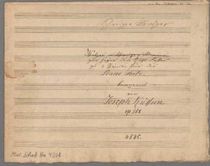 Schweizer Walzer zur Feyer des Rigi Festes, pf, op. 268, HenK 268, D-Dur - BSB Mus.Schott.Ha 4301-2 : [title page:] Schweizer Walzer [crossed out: "Walzer in Schweizer Manier"] zur Feyer des Rigi Festes // zu 2 Händen für das // Piano Forte // komponiert // von // Joseph Küffner // op. 268