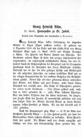 Georg Heinrich Röpe, D. theol., Hauptpastor zu St. Jakobi