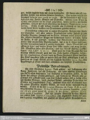 Politische Betrachtungen