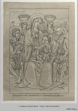 Sitzende Madonna mit Kind, den Heiligen Johannes der Täufer und Hieronymus sowie zewei Engeln (nach einem Bild der ehemaligen Sammlung Ramboux)