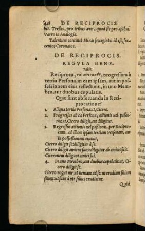 De Reciprocis. Regula Generalis