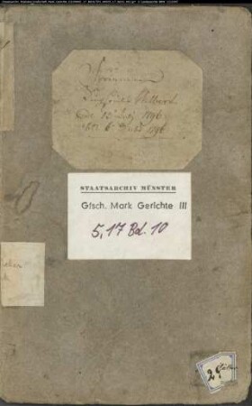 Belege zum Hypothekenbuch ("Scrinium") des Ksp. Valbert Bd. 10