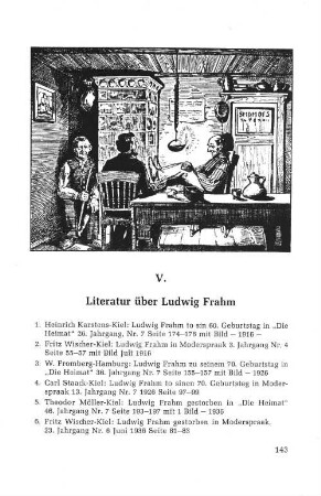 V. Literatur über Ludwig Frahm
