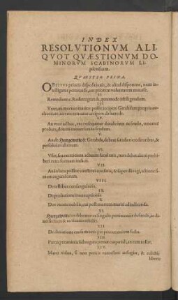 Index Resolutionum Aliquot Quaestionum Dominorum Scabinorum Lipsensium.