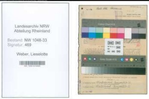 Entnazifizierung Lieselotte Weber , geb. 06.08.1916 (Lehrerin)