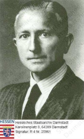 Schneider, Friedrich Wilhelm, Prof. Dr. phil. (1895-1980) / Porträt, rechtsgewandtes, vorblickendes Brustbild