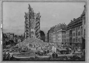 Die Trümmer der ehem. Kreuzkirche zu Dresden