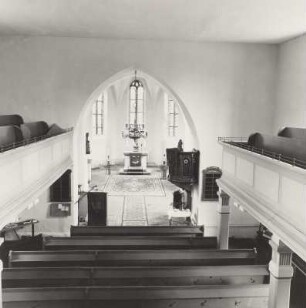 Nerchau. Stadtkirche St. Martin (1. V. 16. Jh., Umbau 1783). Inneres nach O von der Empore