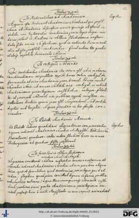 [fol. 12] Titulus 31mus: De pedelli academici mercede