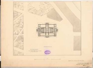 Nationalhalle für Kunst und Wissenschaft am Königsplatz, Berlin Schinkelwettbewerb 1896: Lageplan 1:1000