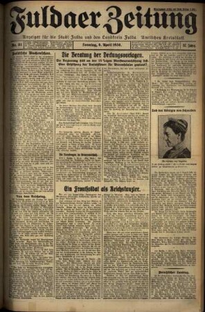 Erste Ausgabe vom Sonntag, den 06. April 1930.