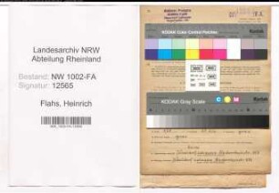 Entnazifizierung Heinrich Flahs, geb. 26.10.1884 (Kaufmann)