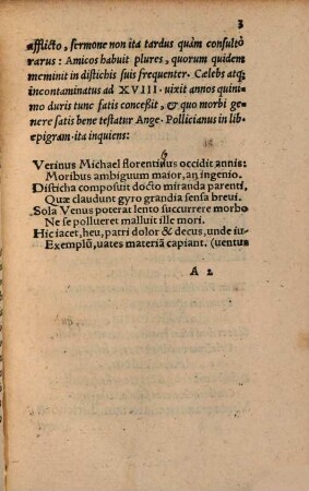 Michaelis Verini Hispani Poëtae ac iuuenis doctiss. Disticha de moribus