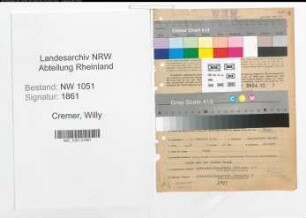 Entnazifizierung Willy Cremer , geb. 06.10.1891 (Beamter)