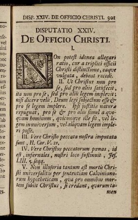 Disputatio XXIV. De Officio Christi