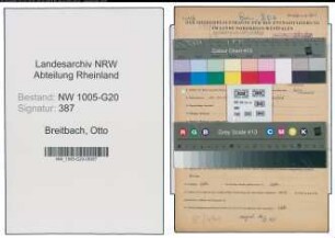 Entnazifizierung Otto Breitbach , geb. 11.10.1907 (Schreiner)