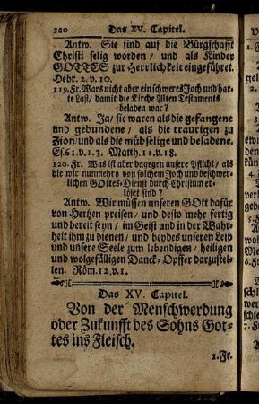 Das XV. Capitel. Von der Menschwerdung oder Zukunfft des Sohns Gottes ins Fleisch.