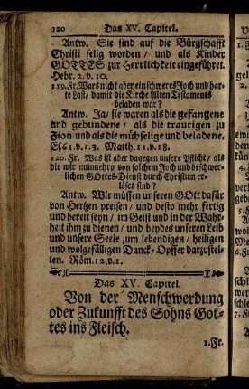 Das XV. Capitel. Von der Menschwerdung oder Zukunfft des Sohns Gottes ins Fleisch.