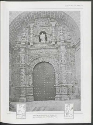 Puerta principal de la iglesia de San Lorenzo en Potosí (Bolivia)