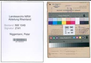 Entnazifizierung Peter Niggemann , geb. 08.01.1896 (Kaufmann)