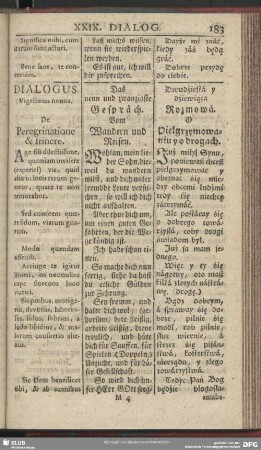 Dialogus Vigesimus nonus. De Peregrinatione & Itinere