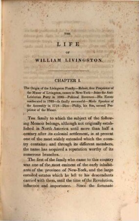 A Memoire of the Life of William Livingston : with extracts from his correspondence