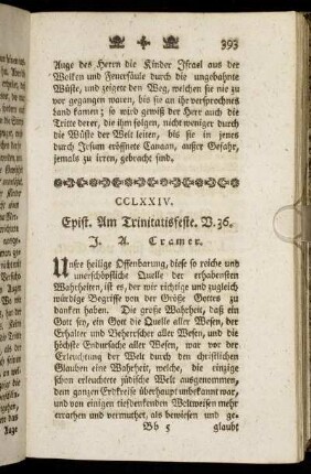 CCLXXIV. Epist. Am Trinitatisfeste. V. 36.
