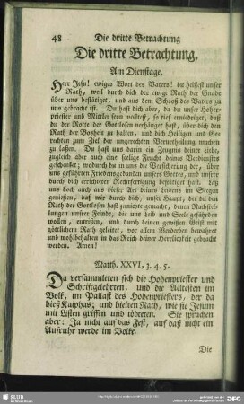 Die dritte Betrachtung am Dienstage