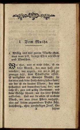 I. Vom Muthe. - V. Von Edelmuth und Großmuth.