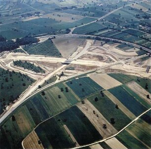 Autobahnstrecke Karlsbad bei der Begradigung Blickrichtung von Norden nach Süden.