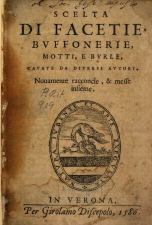 Scelta di facetie, buffonerie