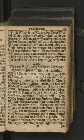 XXIX. Von der Ruhe der Seelen in GOTT. Ende im Anfang: Anfang im Ende.