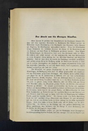 Der Streit um die Grenzen Alaskas.