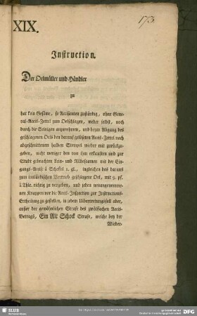 XIX. Instruction. Der Oelmüller und Händler