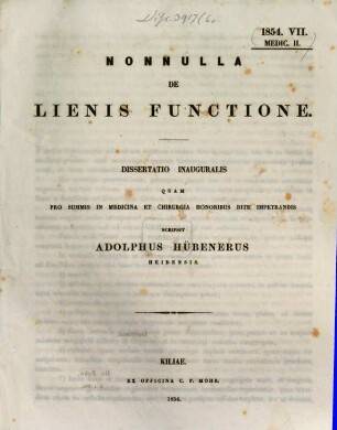 Nonnulla de lienis functione