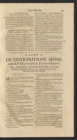 Caput II. De Distributione Munerum Ordinariorum & Extraordinariorum, Personalium, Mixtorum & Realium: [...]