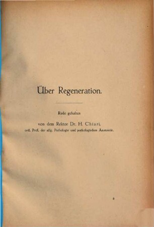 Über Regeneration