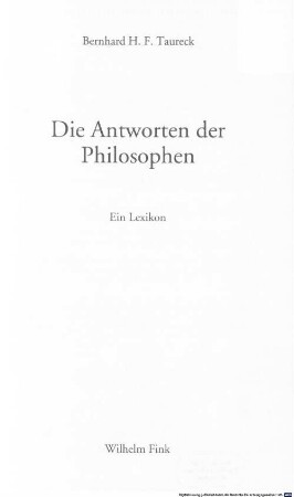 Die Antworten der Philosophen : ein Lexikon
