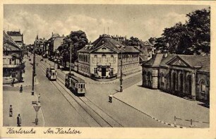 Postkartenalbum. "Karlsruhe - Am Karlstor". Karlstor