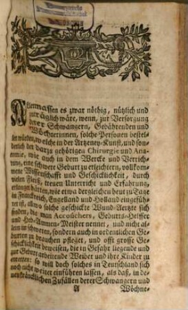 D. Johann Storchens, â[lia]s Pelargi, Com. Pal. Cæs. Hochfürstl. Sächsisch-Gothaischen wie auch Schwartzburg-Rudelstädtischen Raths und Leib-Medici, Gothaischen Garnison- Stadt- und Land-Physici. Membr. Coll. N.C. Unterricht Vor Heb-Ammen : Nach der neuesten Accoúchers und selbst eigener Erfahrung entworfen, mit vielen Observationibus erläutert, und durch nöthige Kupfer deutlich gemacht; Welcher als das Ite Volumen zu einem bald folgenden Opere casuali practico De Morbis Mulierum betrachtet werden kan; Deme ein Gebet-Buch in Geburts-Fällen Und Eine Instruction vor Wart-Weiber mit angefüget ist