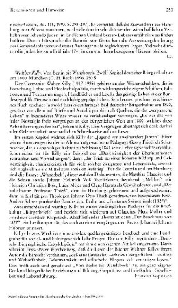 Killy, Walter :: Von Berlin bis Wandsbeck, zwölf Kapitel deutscher Bürgerkultur um 1800 : München, Beck, 1996
