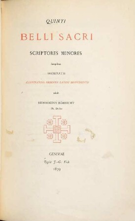 Quinti belli sacri scriptores minores
