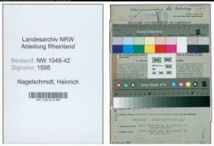 Entnazifizierung Heinrich Nagelschmidt , geb. 22.12.1882 (Maler)
