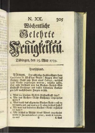 XX. (15. May 1739)