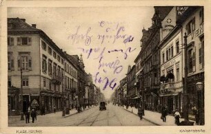 Postkartenalbum mit Motiven von Karlsruhe. "Karlsruhe. Kaiserstraße"