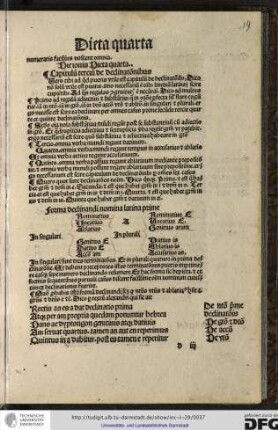 Capitulum tertium de declinationibus.